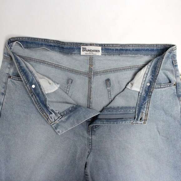 No Boundaries XL 16-18 No Waist Wide Leg Baggy Light Wash Blue Denim Jeans - Picture 5 of 12